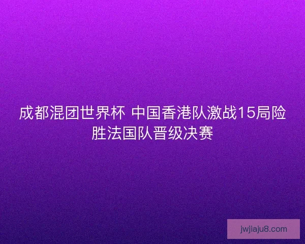 成都混团世界杯 中国香港队激战15局险胜法国队晋级决赛